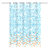 EISL Duschvorhang Blau/Orange Mosaikmuster 200x180x0,2 cm