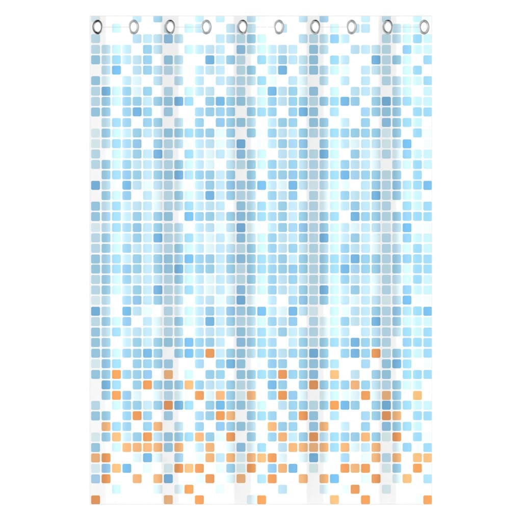 EISL Duschvorhang Blau/Orange Mosaikmuster 200x180x0,2 cm