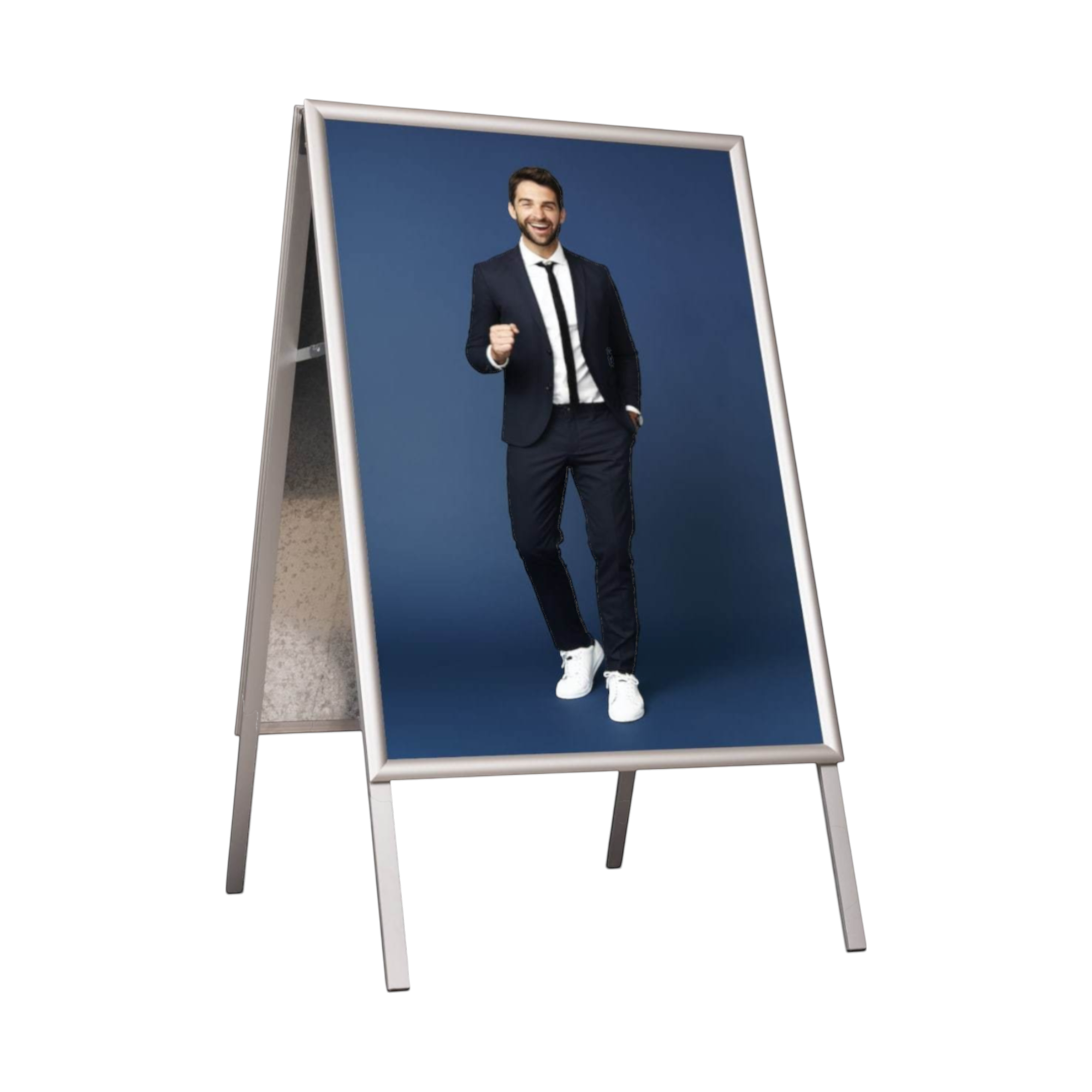 Kundenstopper Classic / Werbeaufsteller  Aurora silbern - A0-5