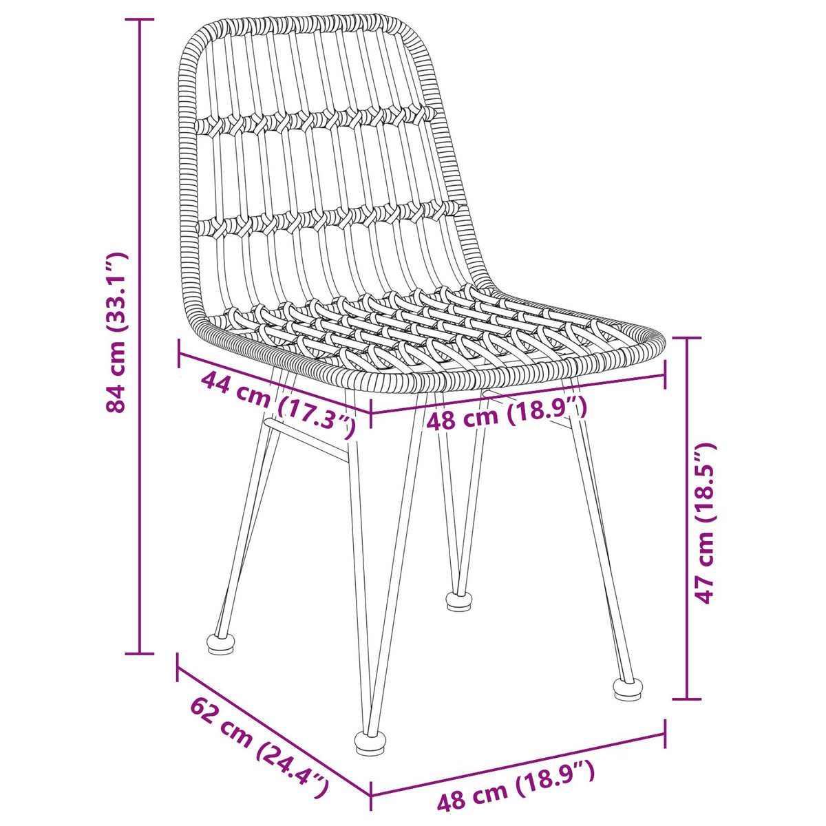 5-teiliges Garten-Essgruppe Braun Poly Rattan