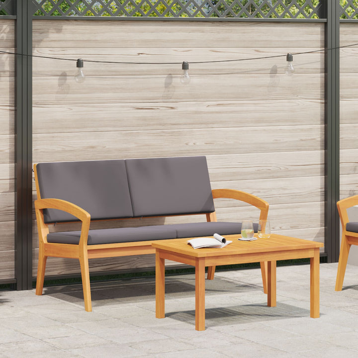 2-teiliges Bistro-Set mit Kissen aus massivem Akazienholz
