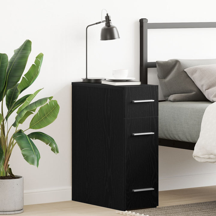Apotheker-Schrank in Schwarz Eiche 20x45,5x60 cm aus Holzwerkstoff