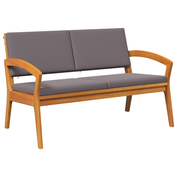 2-teiliges Bistro-Set mit Kissen aus massivem Akazienholz