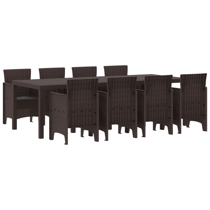 9-teiliges Garten-Essgruppe Braun Poly-Rattan