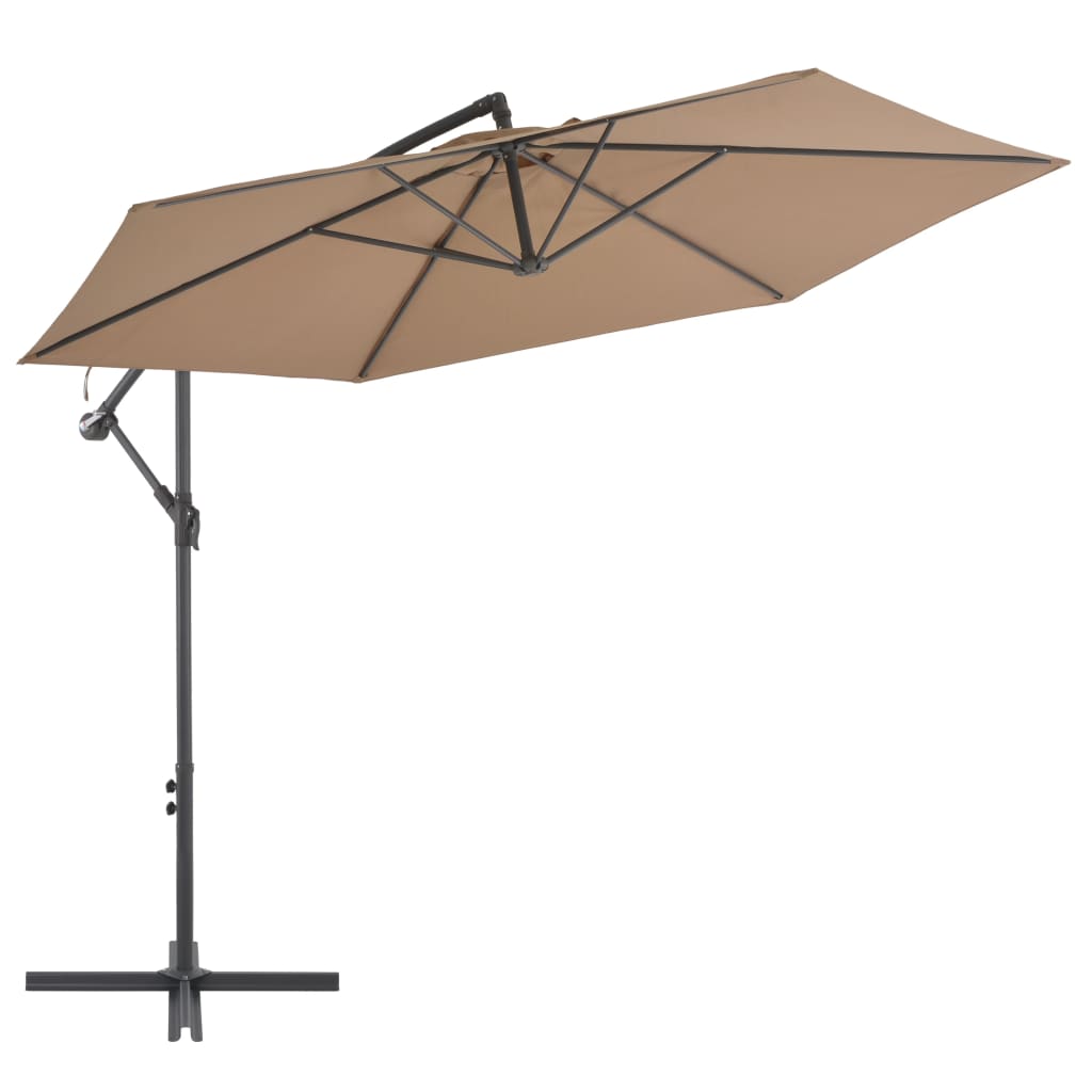 Ampelschirm mit Alu-Mast 300 cm Taupe - Sonnenschirme &