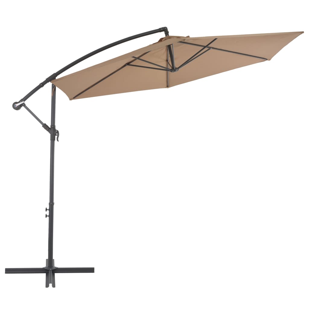 Ampelschirm mit Alu-Mast 300 cm Taupe - Sonnenschirme &