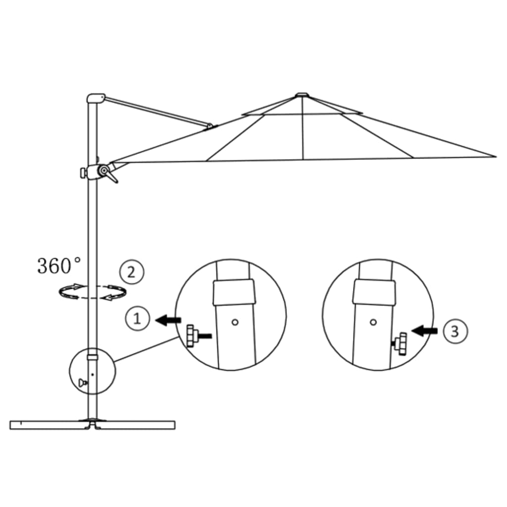 Ampelschirm mit Aluminium-Mast Azurblau 300 cm