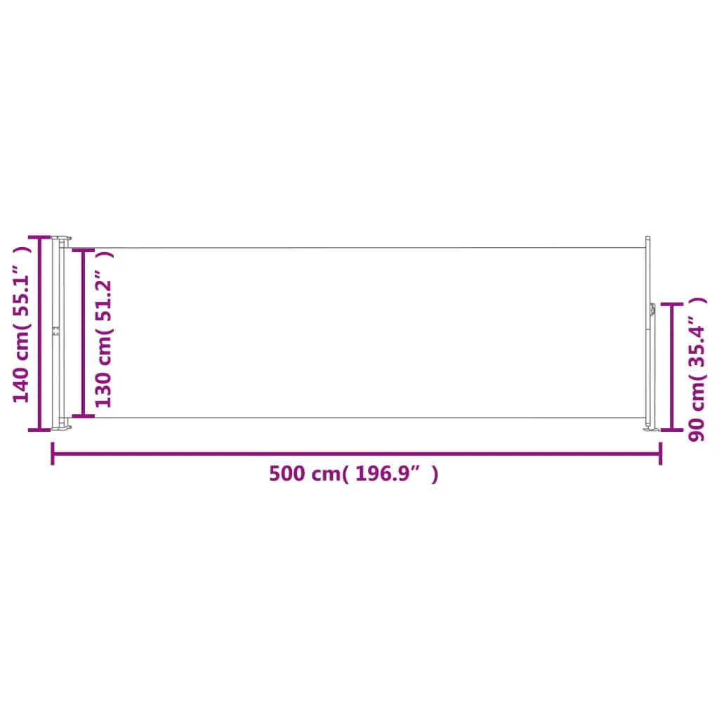 Ausziehbare Seitenmarkise 140×500 cm Blau - Sonnenschirme