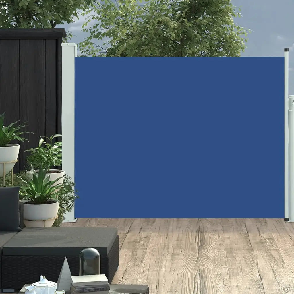 Ausziehbare Seitenmarkise 140×500 cm Blau - Sonnenschirme