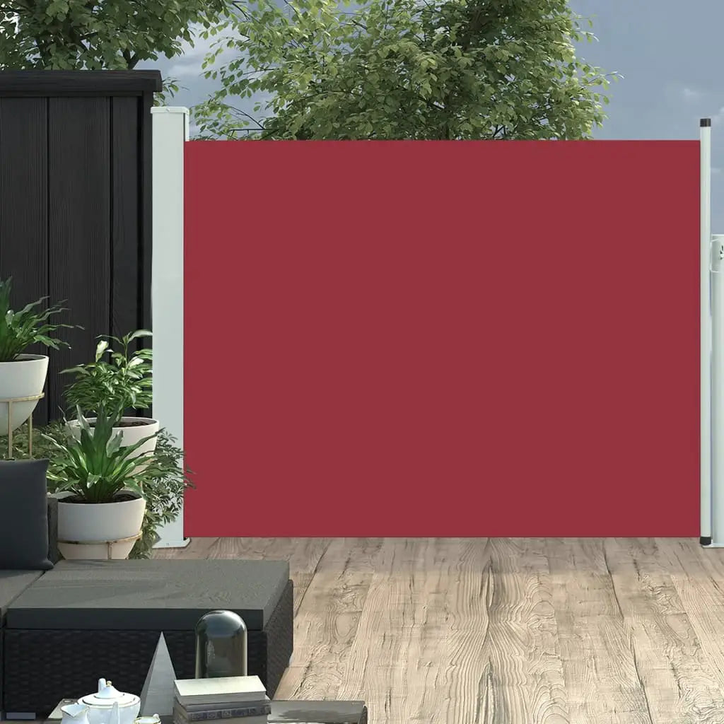 Ausziehbare Seitenmarkise 140×500 cm Rot - Sonnenschirme &