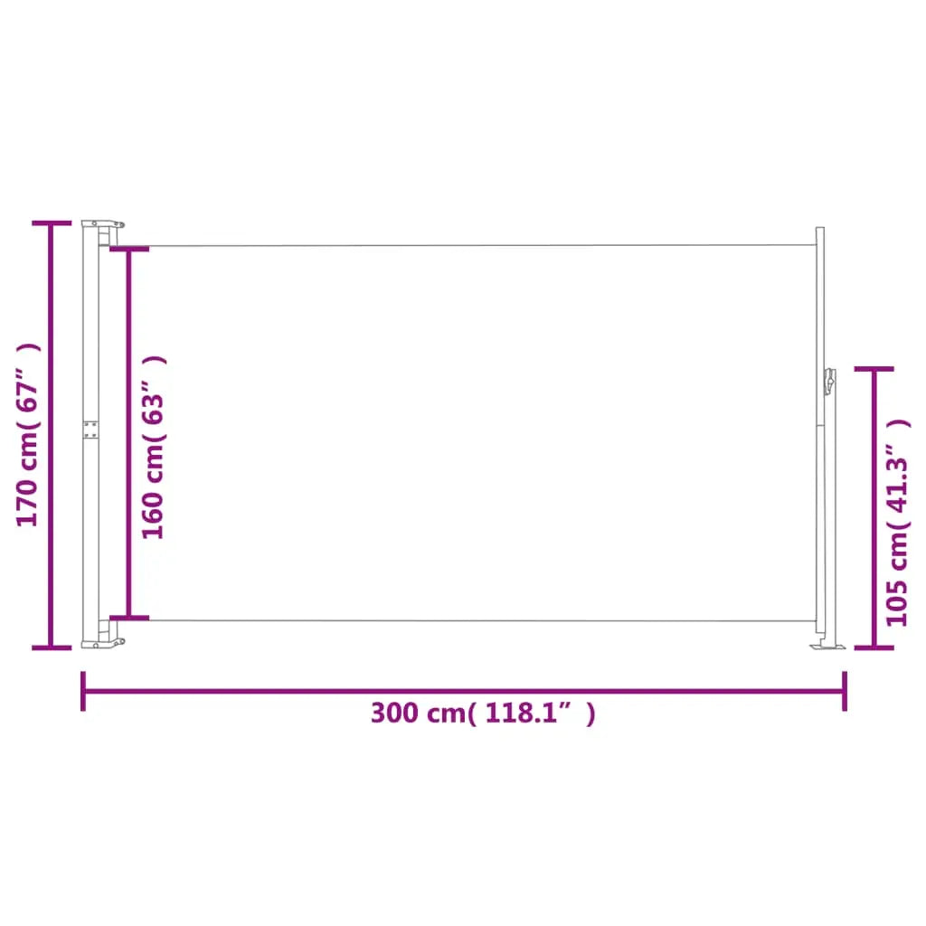 Ausziehbare Seitenmarkise 170×300 cm Blau - Sonnenschirme