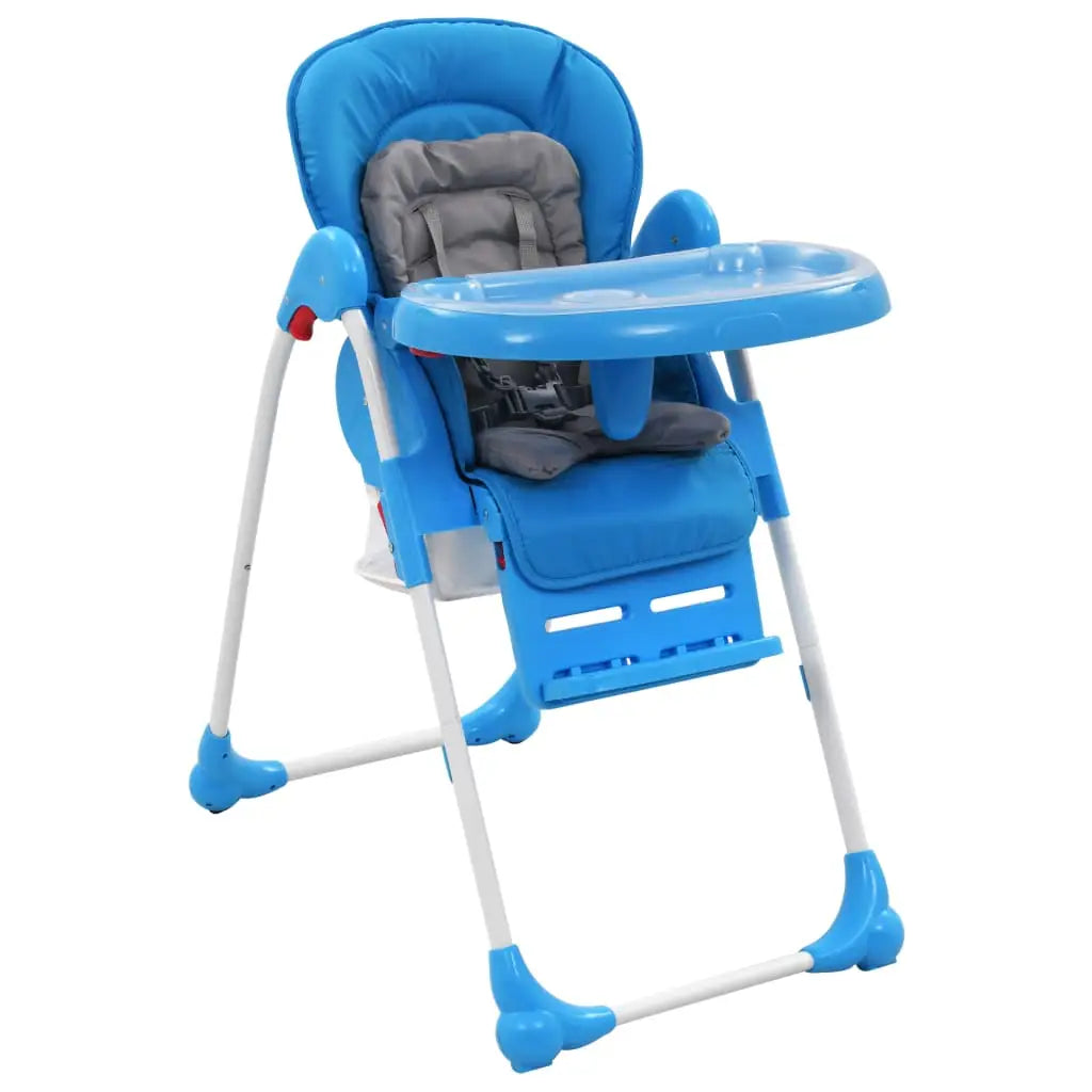 Baby - Hochstuhl Blau und Grau - Babystuhl