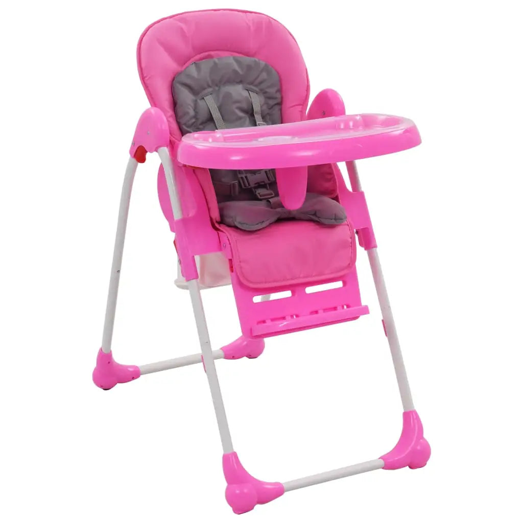 Baby - Hochstuhl Rosa und Grau - Babystuhl