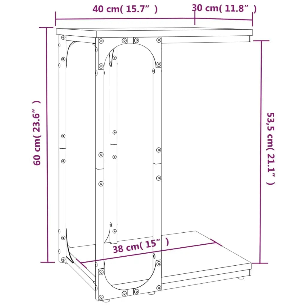 Beistelltisch Braun Eichen - Optik 40x30x60 cm