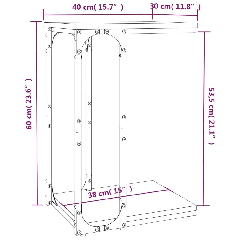 Beistelltisch Schwarz 40x30x60 cm Holzwerkstoff