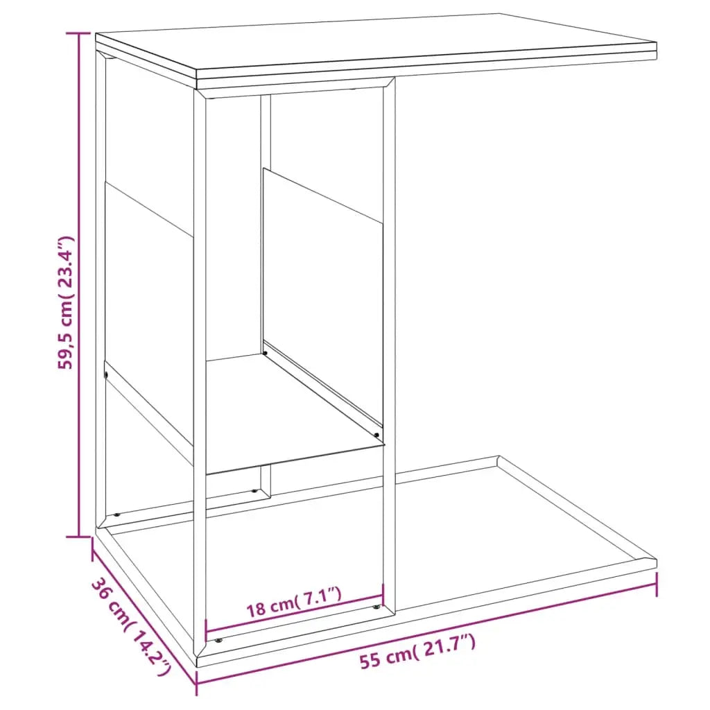 Beistelltisch Weiß 55x36x59,5 cm Holzwerkstoff - Couchtische