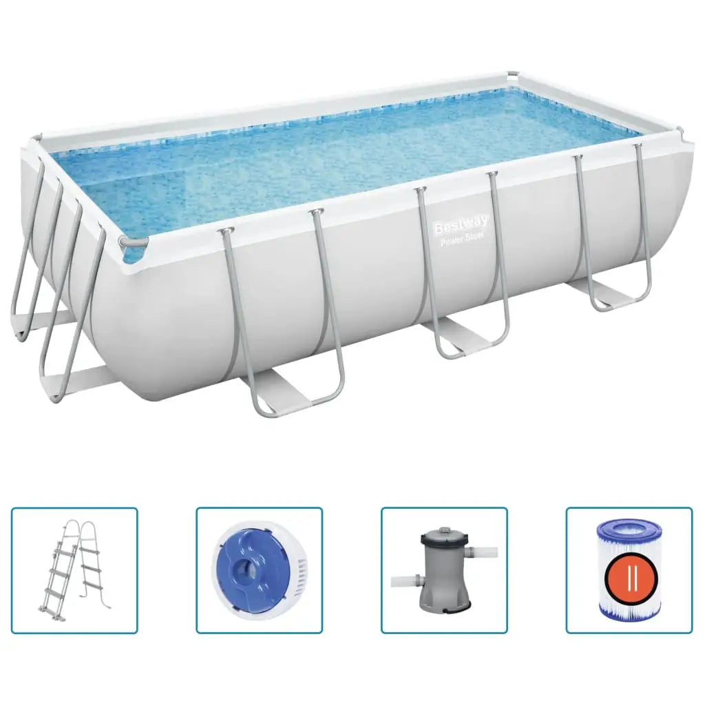 Bestway Power Steel Pool - Set Rechteckig 404x201x100 cm