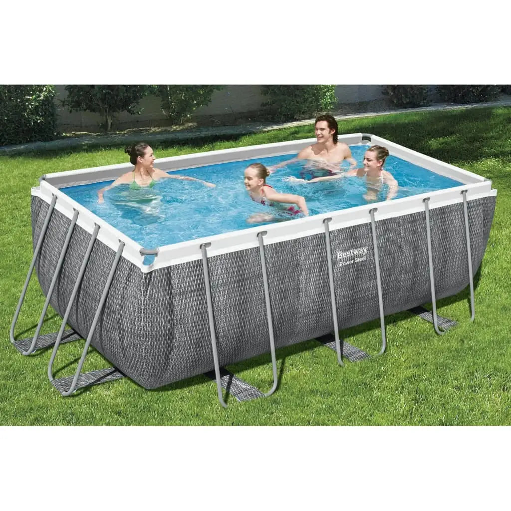 Bestway Power Steel Rechteckig Swimmingpool - Set