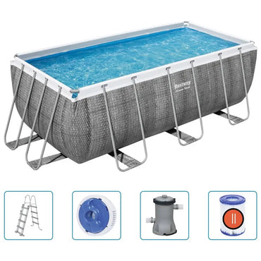 Bestway Power Steel Rechteckig Swimmingpool - Set