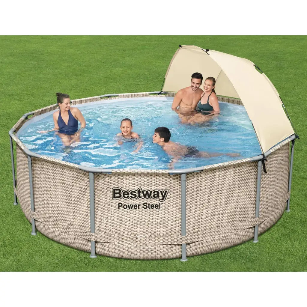 Bestway Power Steel Swimmingpool - Set mit Dach 396x107 cm