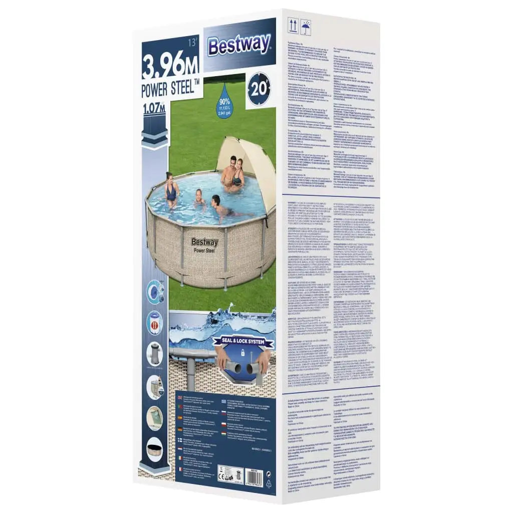 Bestway Power Steel Swimmingpool - Set mit Dach 396x107 cm