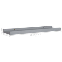 Bilderleisten 2 Stk. Grau 40x9x3 cm MDF - Wandregale