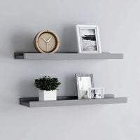 Bilderleisten 2 Stk. Grau 40x9x3 cm MDF - Wandregale