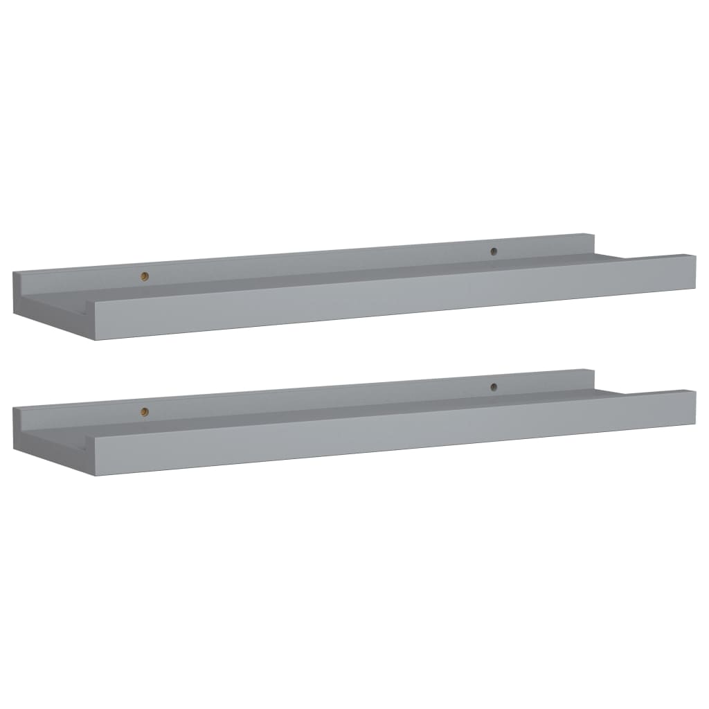 Bilderleisten 2 Stk. Grau 40x9x3 cm MDF - Wandregale