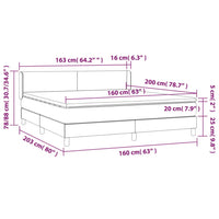 Boxspringbett mit Matratze Blau 160x200 cm Stoff - Betten &