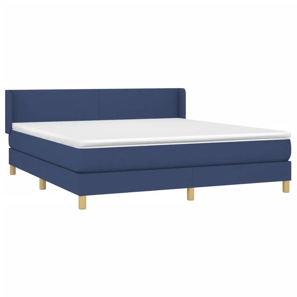 Boxspringbett mit Matratze Blau 160x200 cm Stoff - Betten &