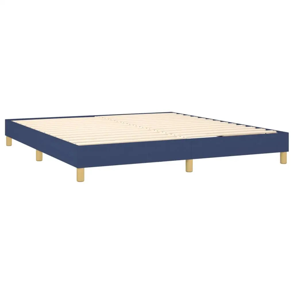 Boxspringbett mit Matratze Blau 160x200 cm Stoff - Betten &