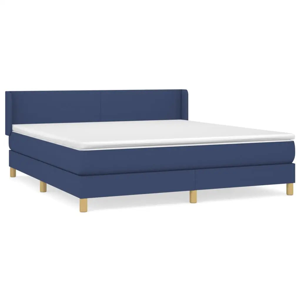 Boxspringbett mit Matratze Blau 160x200 cm Stoff - Betten &