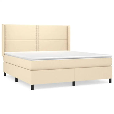 Boxspringbett mit Matratze Creme 160x200 cm Stoff - Betten