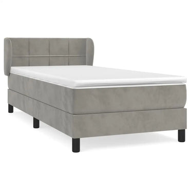 Boxspringbett mit Matratze Hellgrau 90x200 cm Samt - Betten