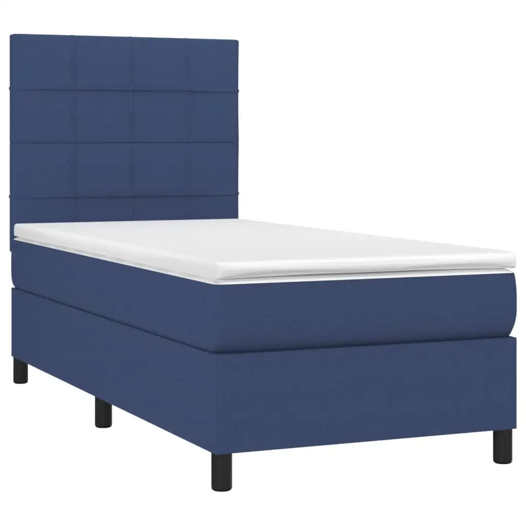 Boxspringbett mit Matratze & LED Blau 80x200 cm Stoff