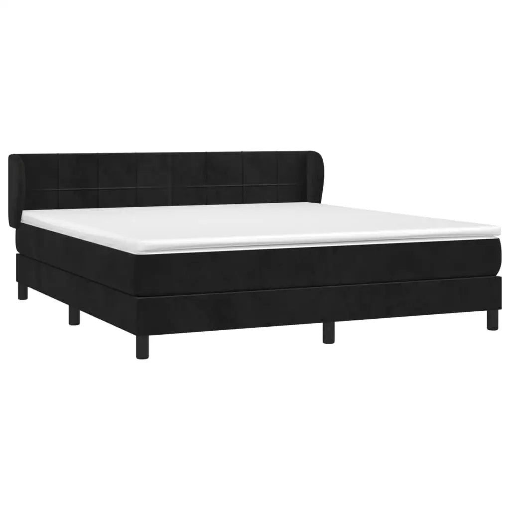 Boxspringbett mit Matratze Schwarz 160x200 cm Samt - Betten