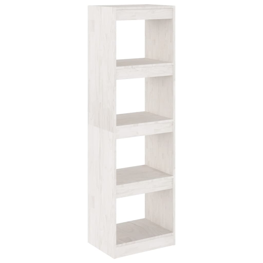 Bücherregal Raumteiler Weiß 40x30x135,5 cm Massivholz