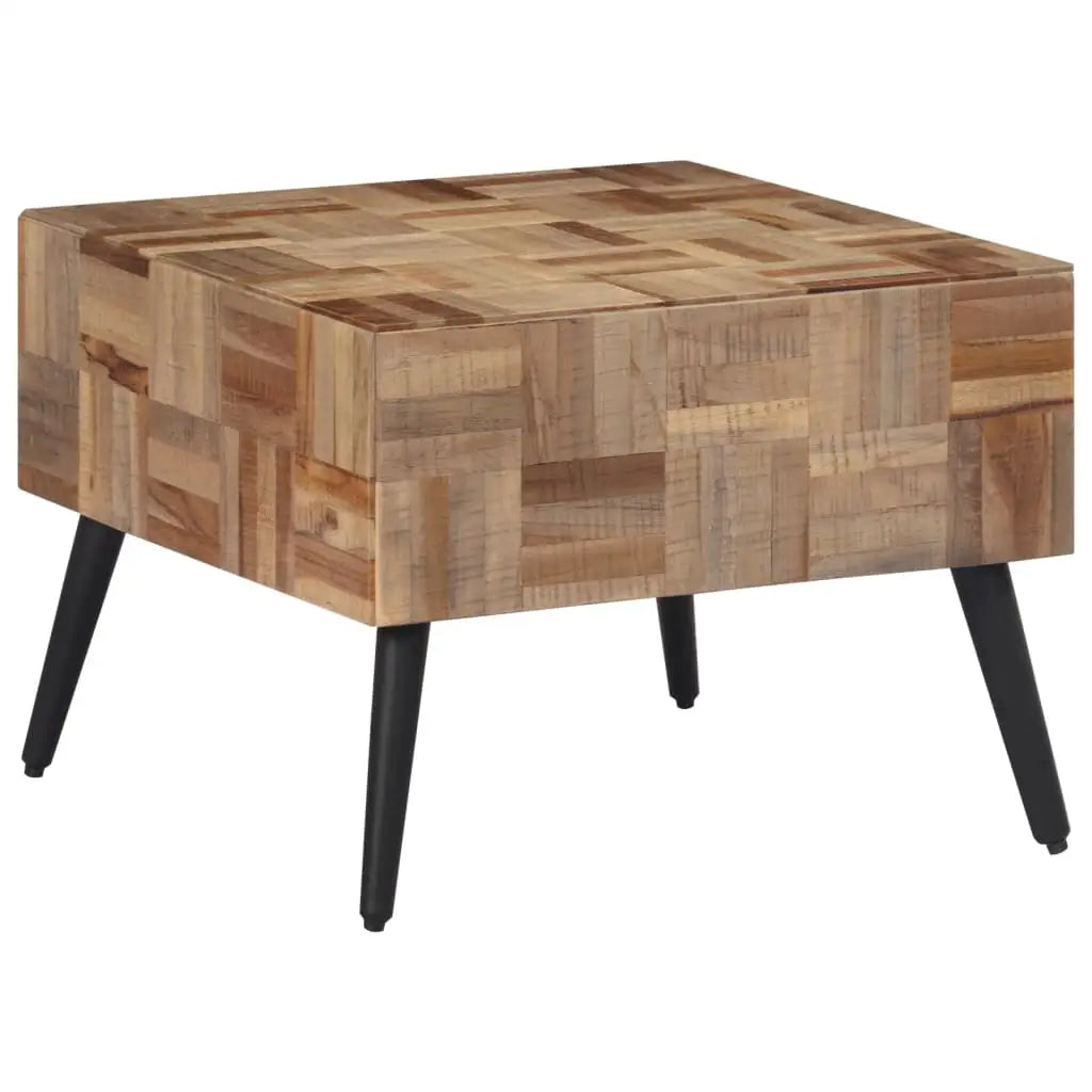 Couchtisch Grau 55x55x40 cm Recyceltes Massivholz Teak