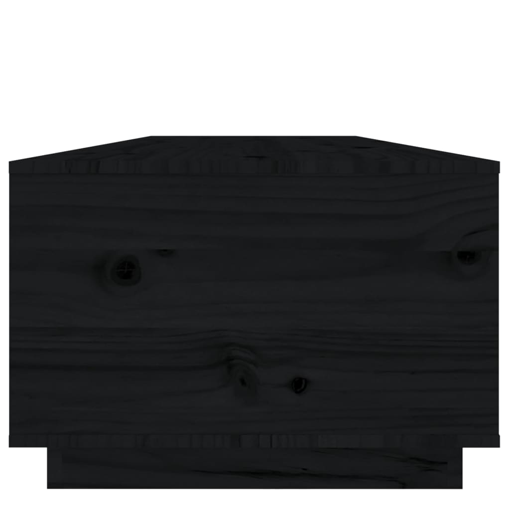 Couchtisch Schwarz 100x50x35 cm Massivholz Kiefer