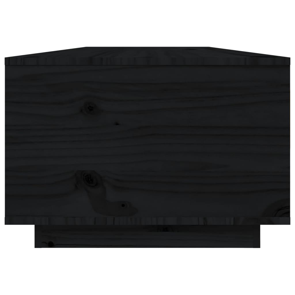 Couchtisch Schwarz 80x50x35,5 cm Massivholz Kiefer
