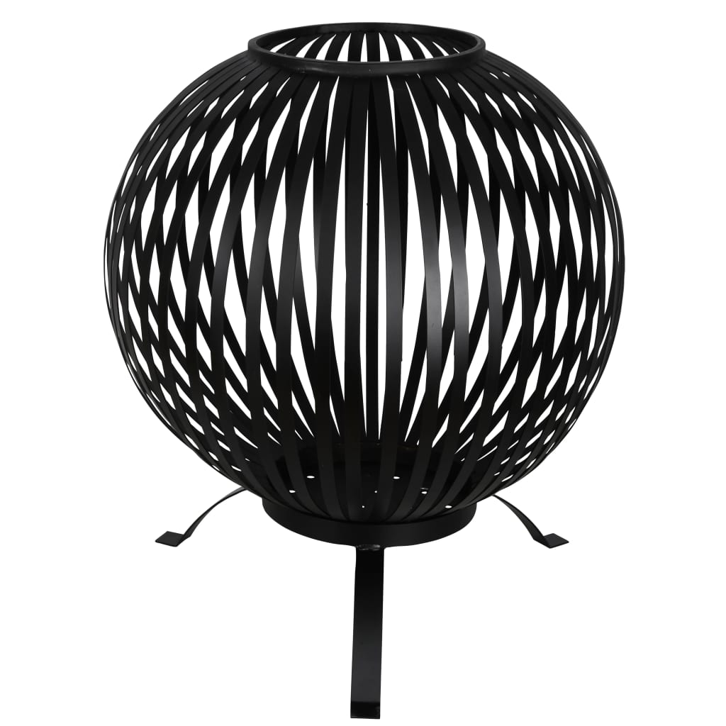 Esschert Design Feuerkorb Ball Gestreift Schwarz