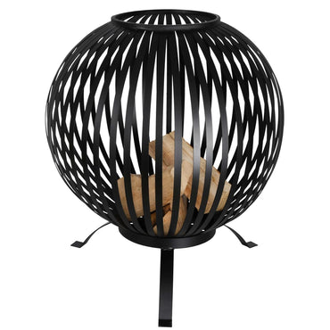 Esschert Design Feuerkorb Ball Gestreift Schwarz