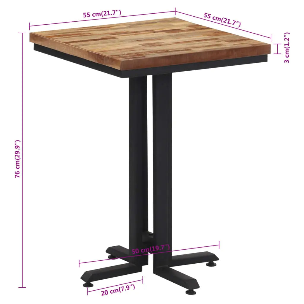 Esstisch 55x55x76 cm Recyceltes Massivholz Teak - Esstische