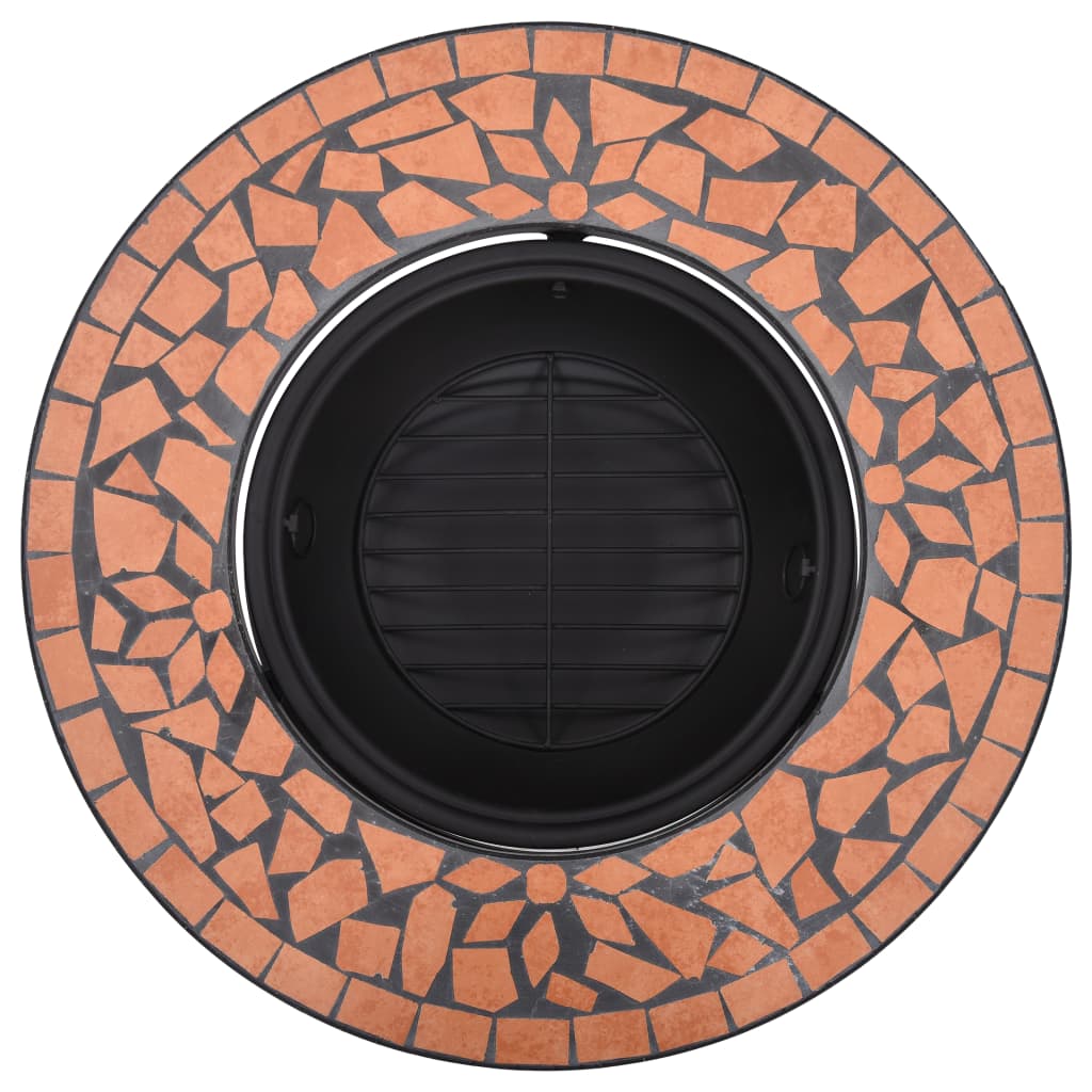 Feuerstelle Mosaik Keramik Terracotta 68 cm - Kamine