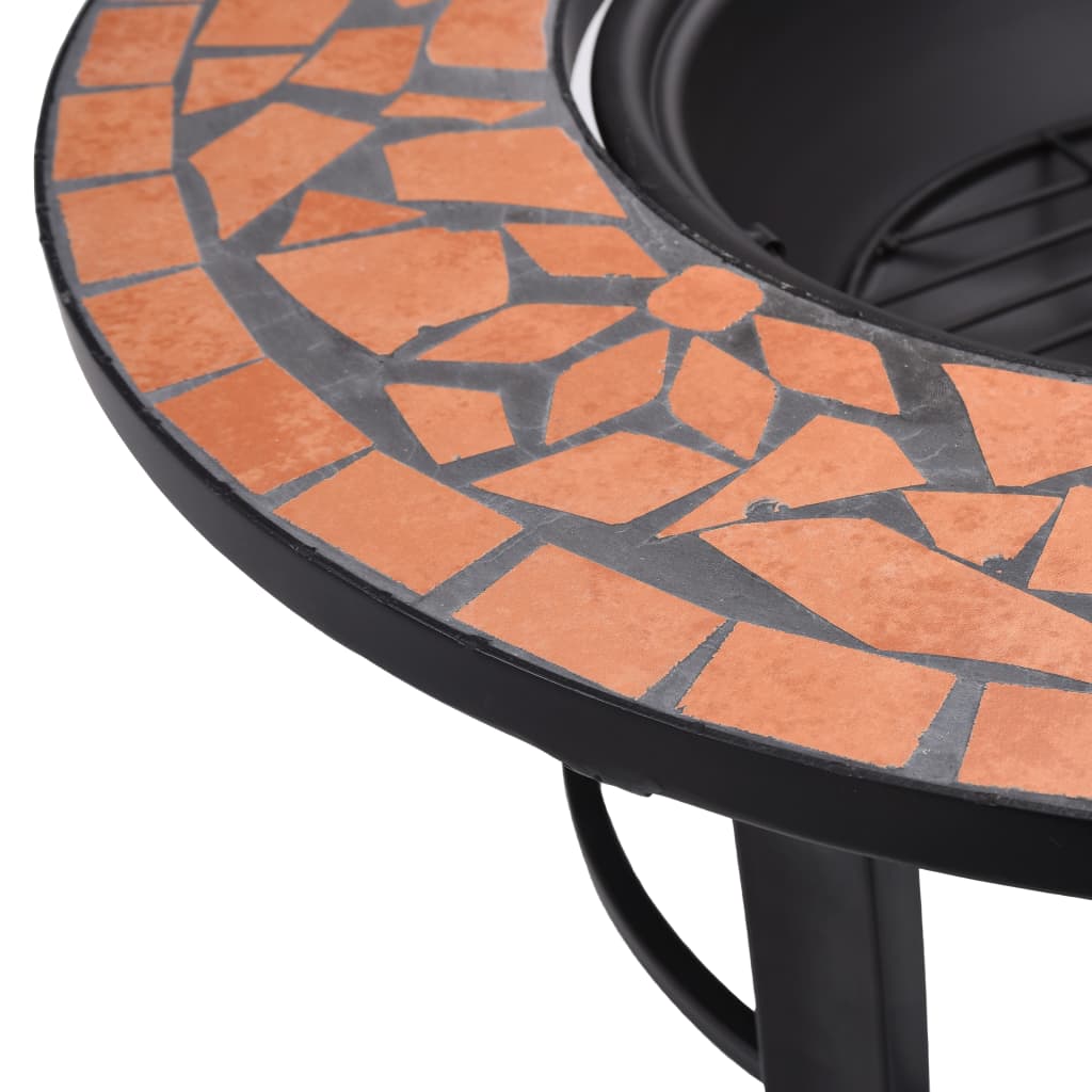 Feuerstelle Mosaik Keramik Terracotta 68 cm - Kamine