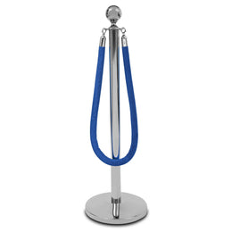 Samt-Absperrseil blau - klamra chrome