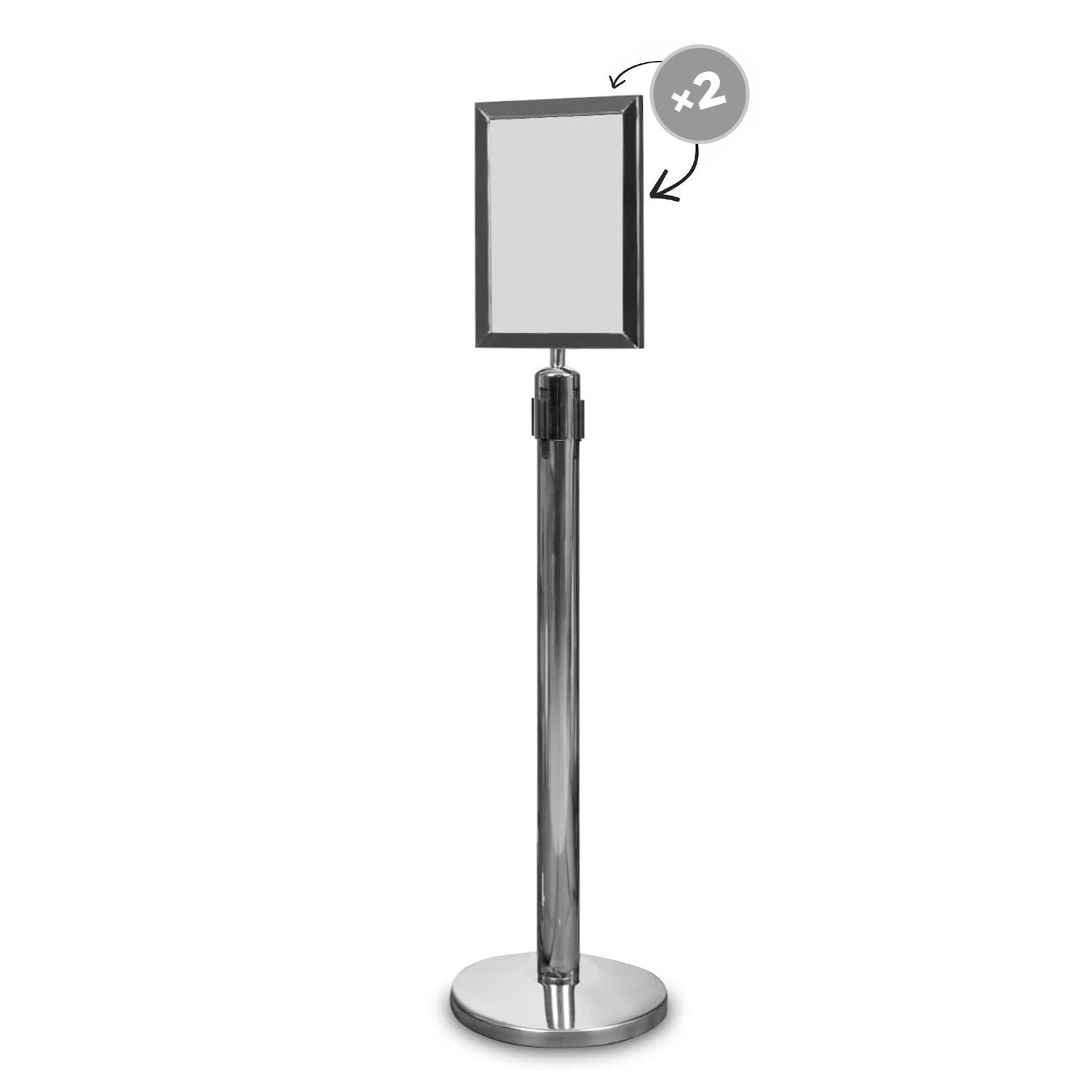 "Premium" Pfosten - chrom, roter Gürtel-4