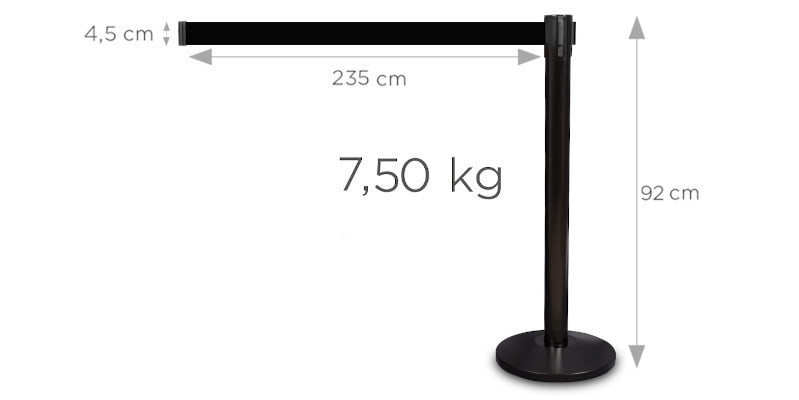 "Premium" Pfosten - schwarz matt, schwarzer Gürtel-1