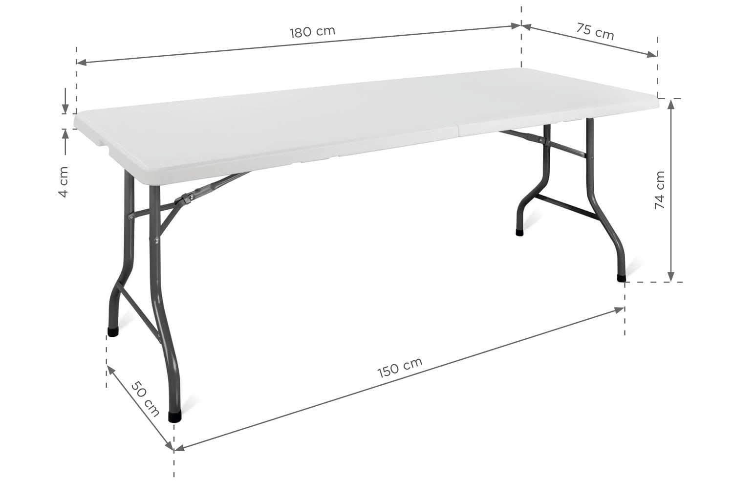 Banketttisch E180 (180x75 cm) - weiss-7