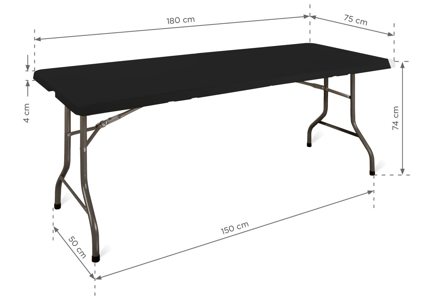 Banketttisch E180 (180x75 cm) - schwarz-5